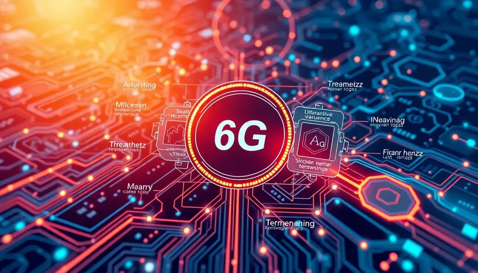 Diagram of the architecture and key components of 6G networks.