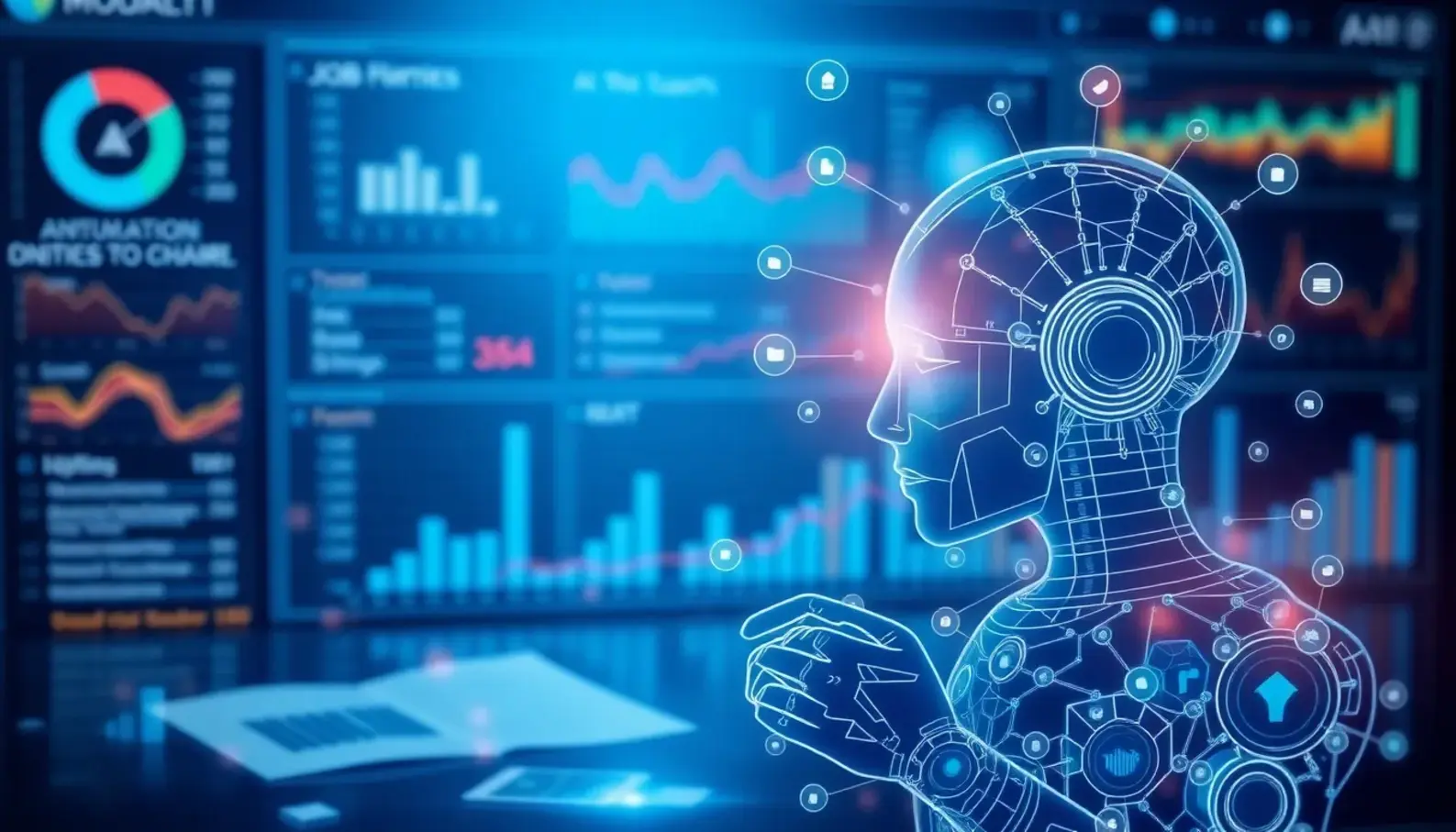 Illustration of AI algorithms streamlining the recruitment process.