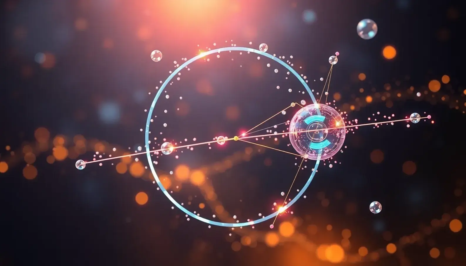 A diagram illustrating key quantum mechanical concepts that underlie quantum computing.