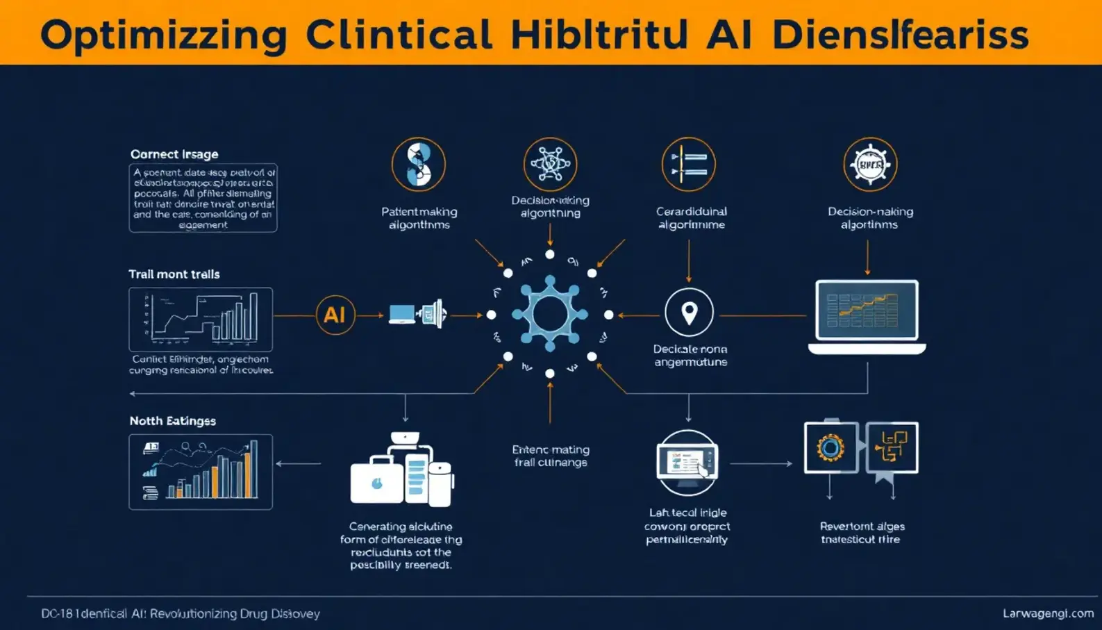 AI algorithms enhance molecular design, leading to faster drug candidate discovery.