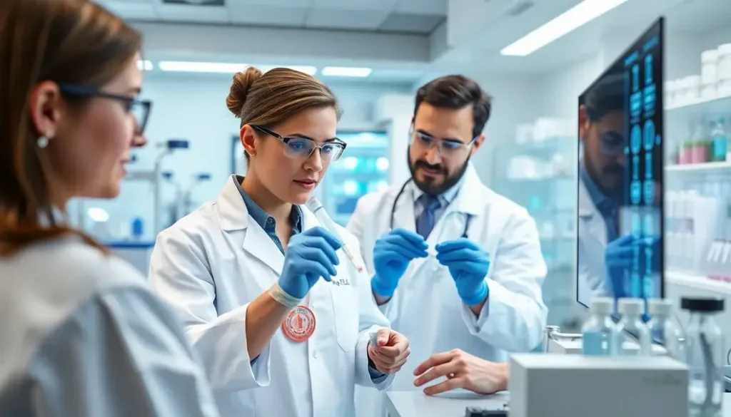 A laboratory analyzing DNA samples, symbolizing advancements in personalized medicine.