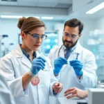 A laboratory analyzing DNA samples, symbolizing advancements in personalized medicine.