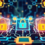 Graphic depicting IoT devices with security shields, emphasizing the importance of security in IoT ecosystems.