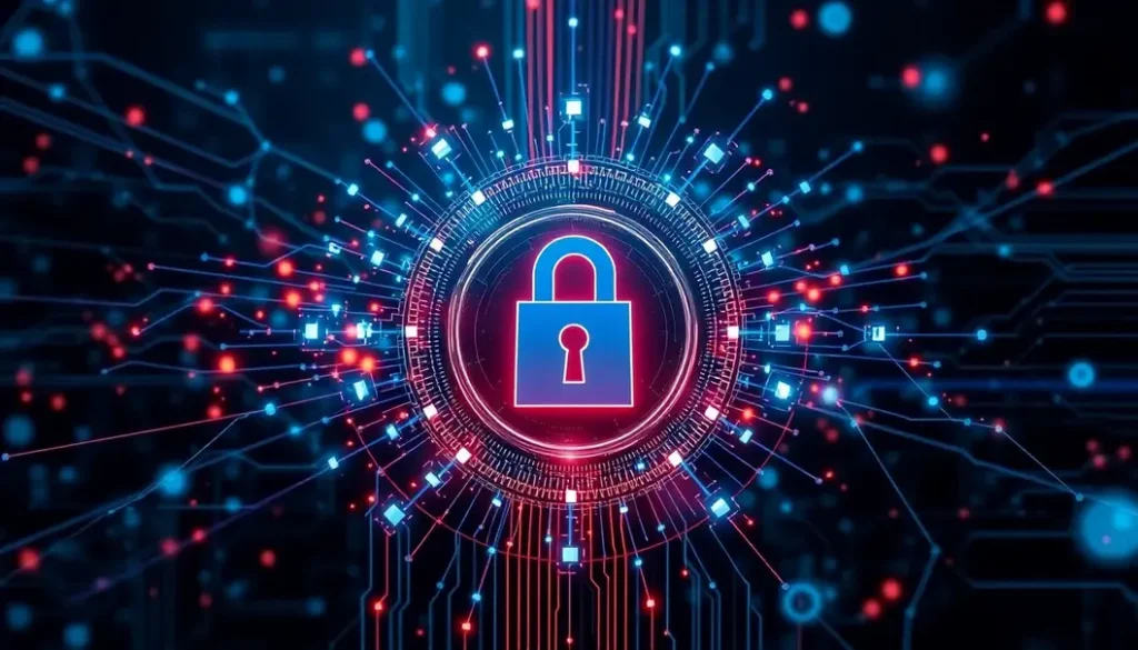 Visual representation of quantum cryptography showcasing advanced cybersecurity technology.