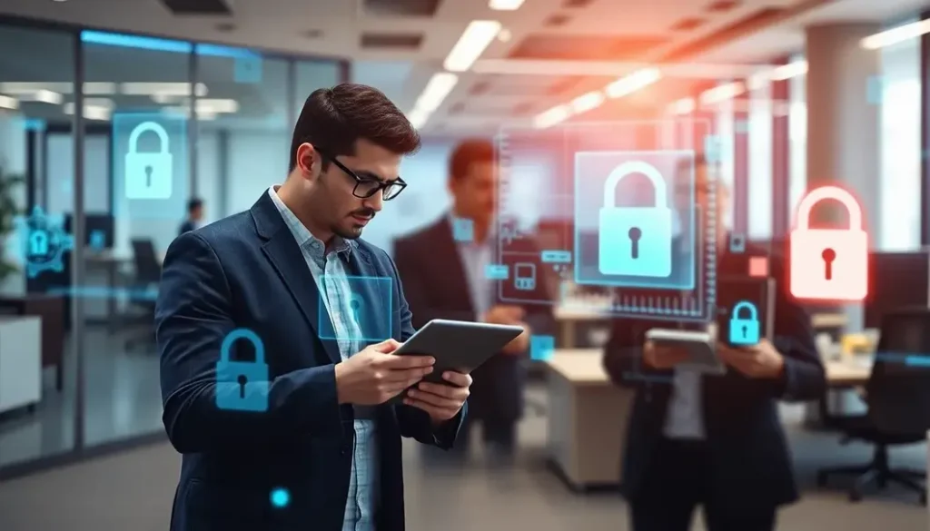 Cybersecurity team analyzing data and defending against cyber threats.
