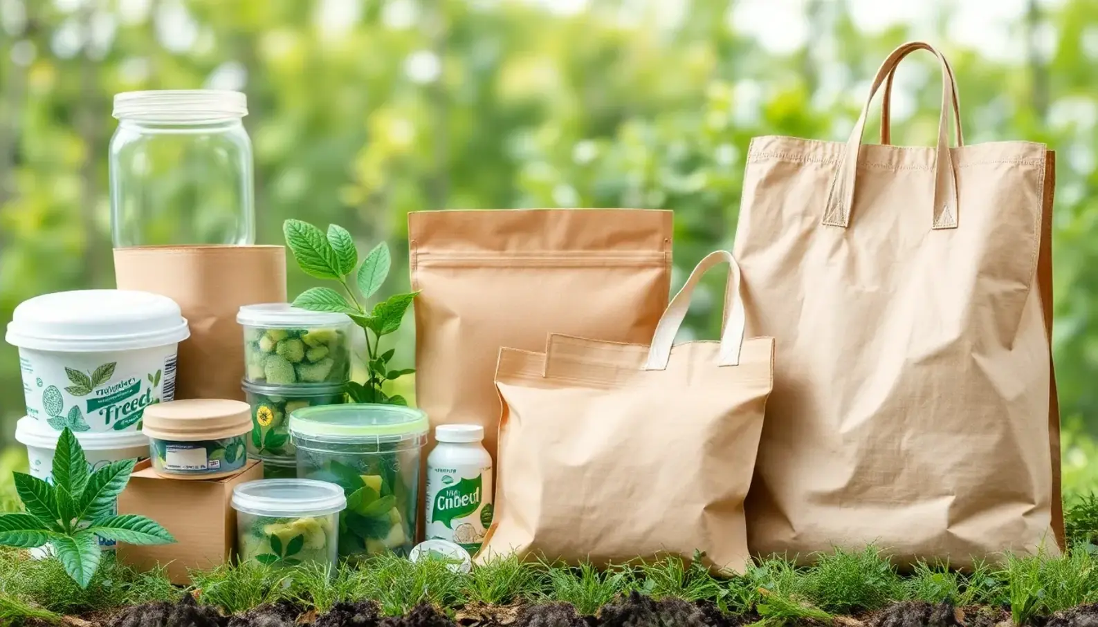 Comparison of traditional versus sustainable packaging impact on the environment.