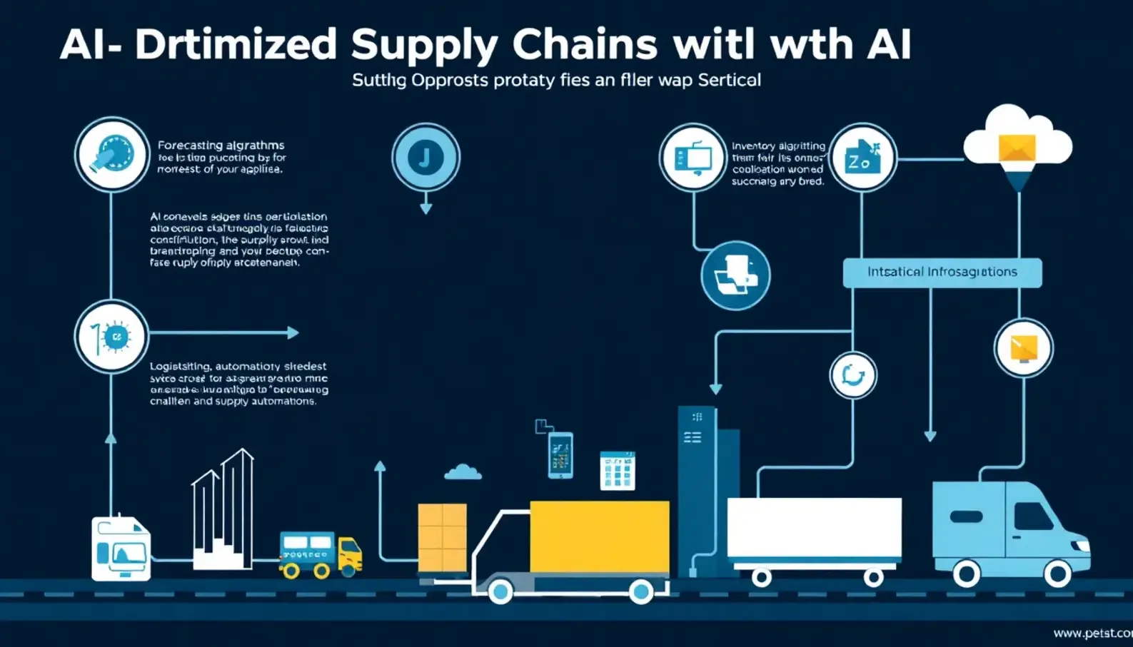 A visual representation of AI applications in supply chain management, showcasing their roles in various operations.