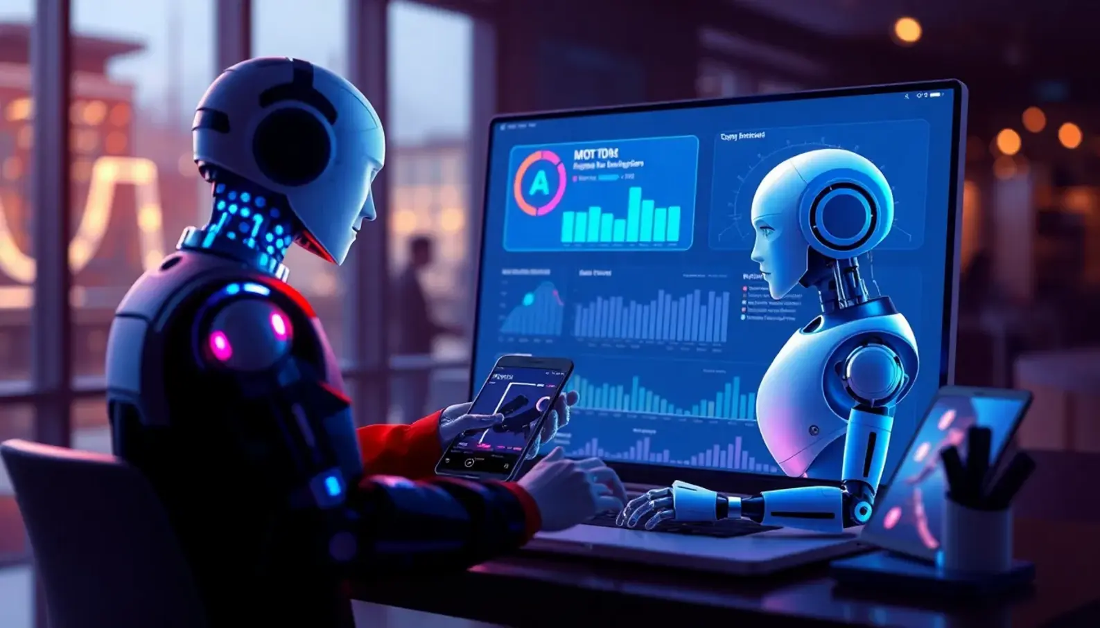 A marketing team leveraging AI to analyze customer data for effective automation strategies.
