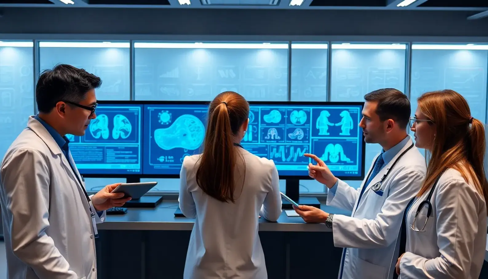 Medical professionals utilizing AI tools for enhanced diagnostic analysis.