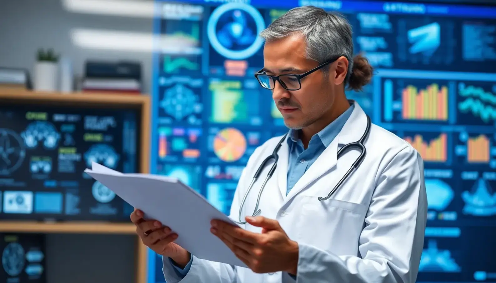Medical professionals utilizing AI tools for enhanced diagnostic analysis.
