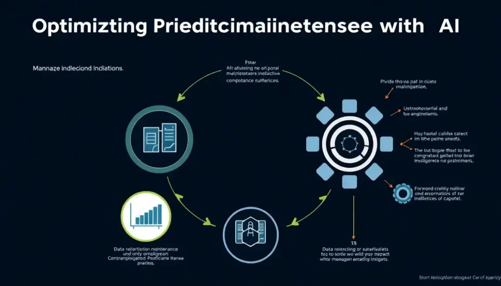 An infographic illustrating the AI predictive maintenance process, including data collection, analysis, and insights.