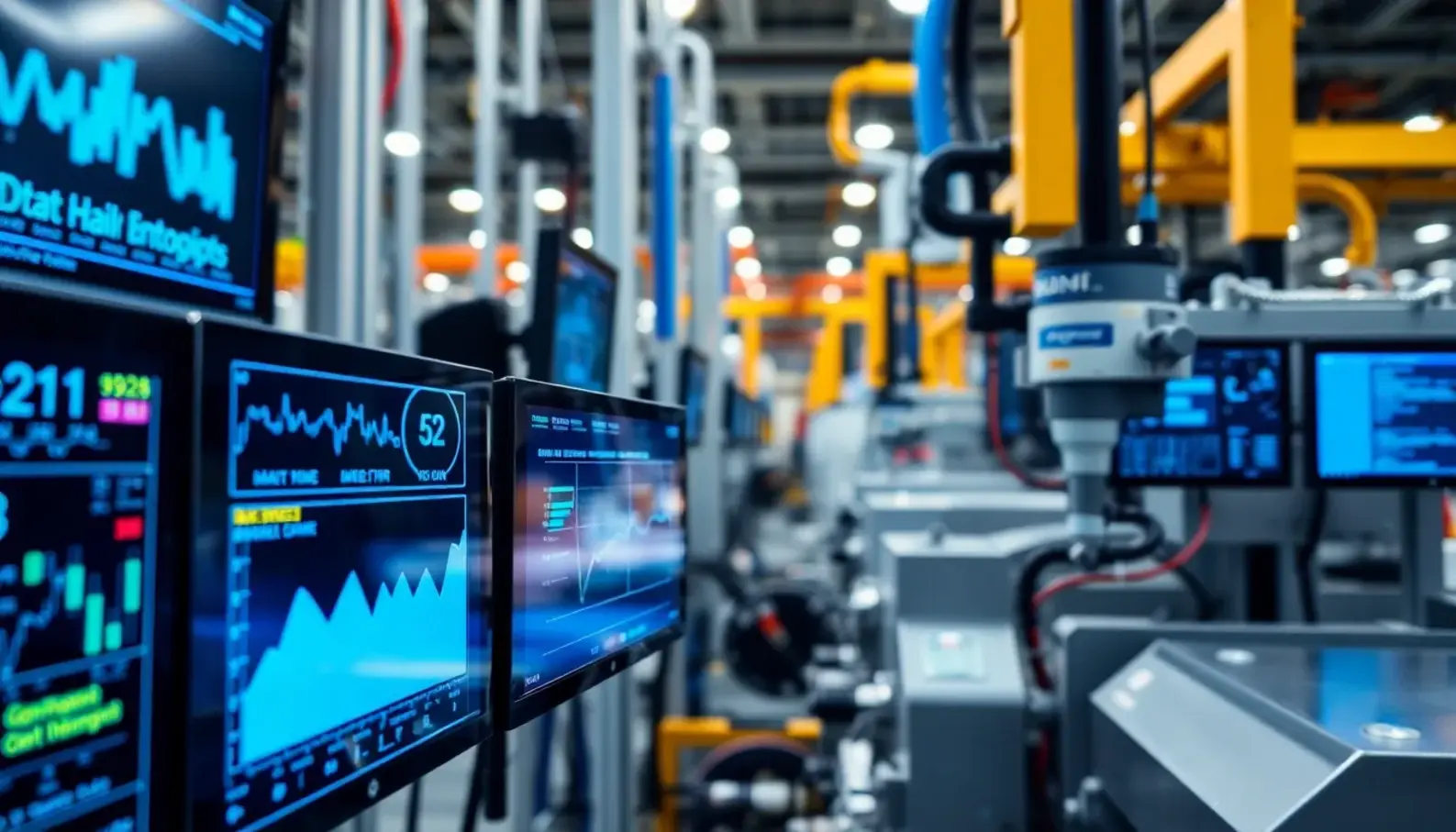 Advanced AI robotics streamline assembly processes in a modern manufacturing setting.