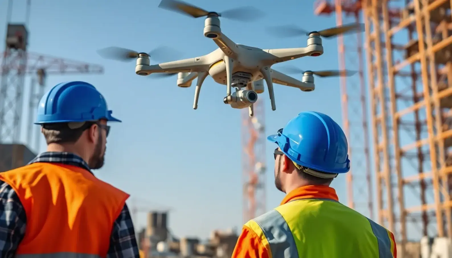 AI tools enhancing project management at a construction site.