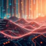 Futuristic landscape showing AI and software development integration