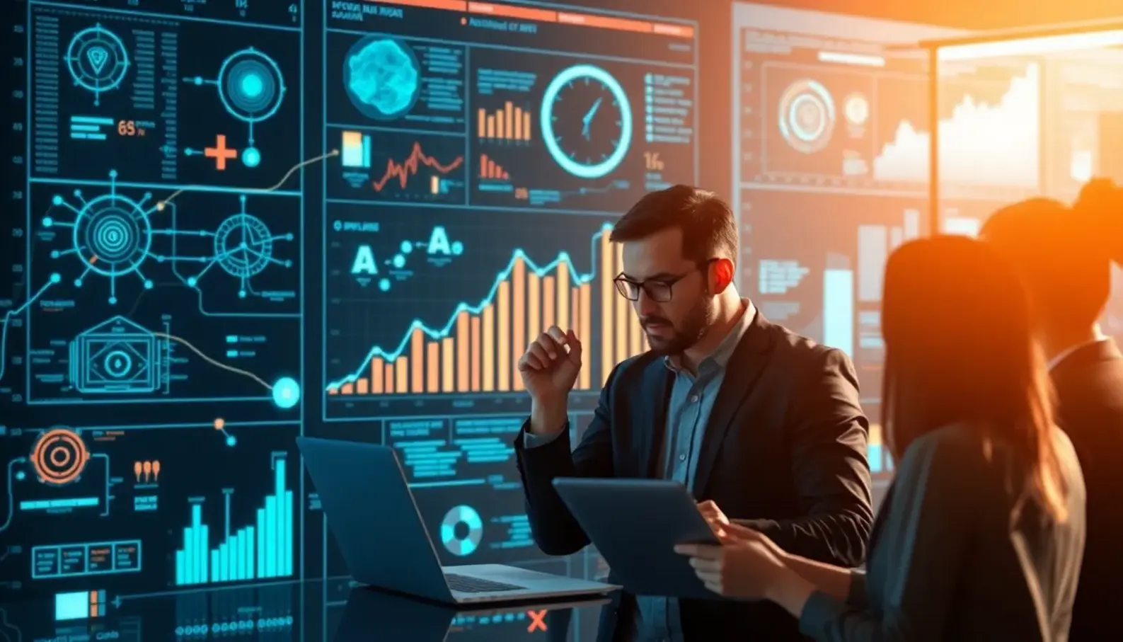 A marketing team leveraging AI to analyze customer data for effective automation strategies.