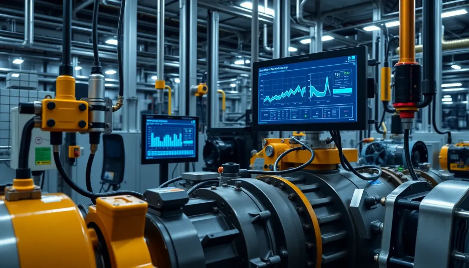 Real-time monitoring and analytics in a modern industrial setup.