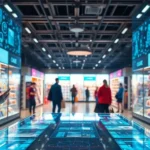 A conceptual image of AI transforming e-commerce shopping experiences.