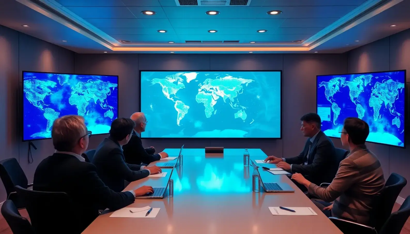 Researchers utilizing AI to analyze complex climate datasets.