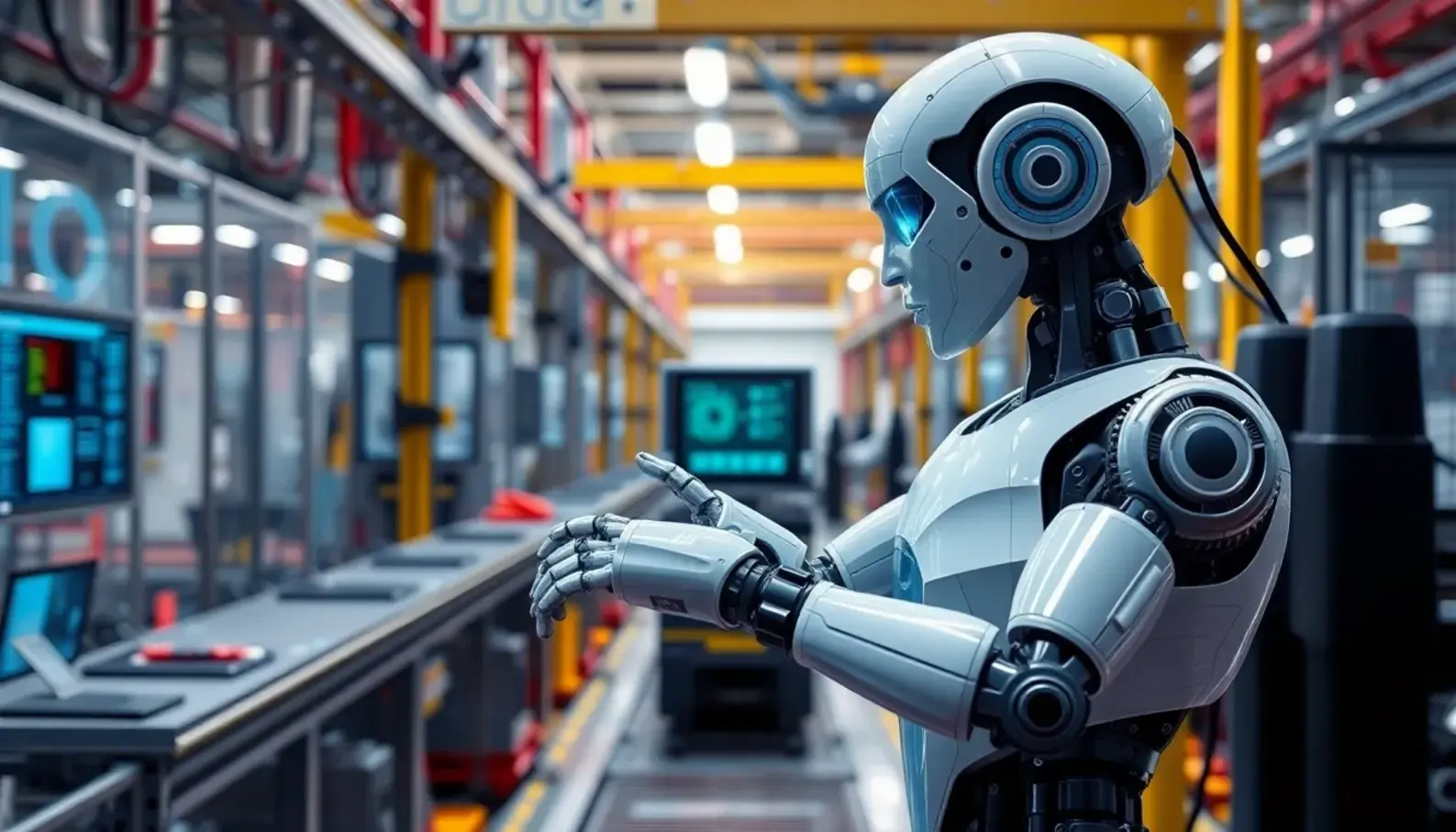 AI enhances autonomous robots in manufacturing, showcasing advanced navigation and decision-making capabilities.