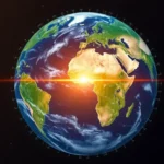 A vibrant depiction of Earth showcasing harmony between technology and environmental sustainability.