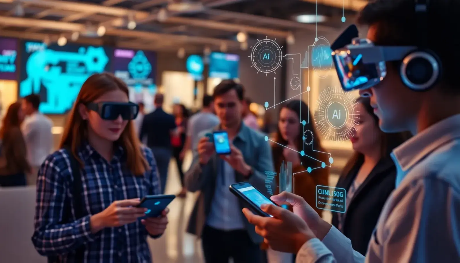 AI technologies enhancing the interface of an Augmented Reality application.