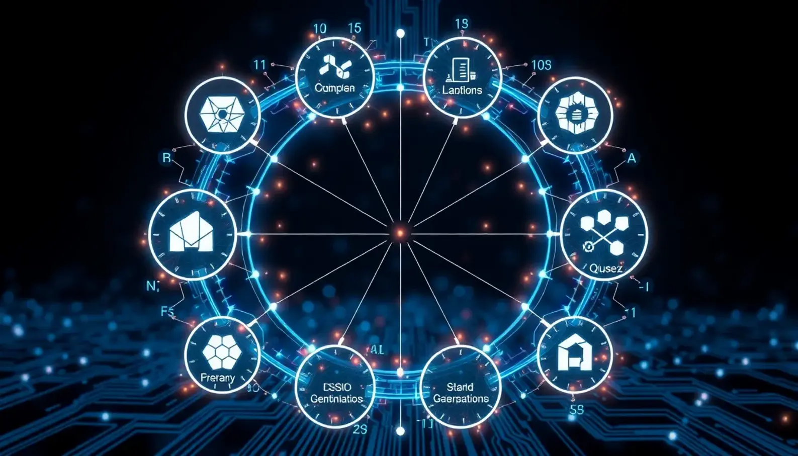 An illustration demonstrating the integration of quantum circuits and AI algorithms.