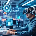 A VR developer working with AI interfaces and immersive designs.