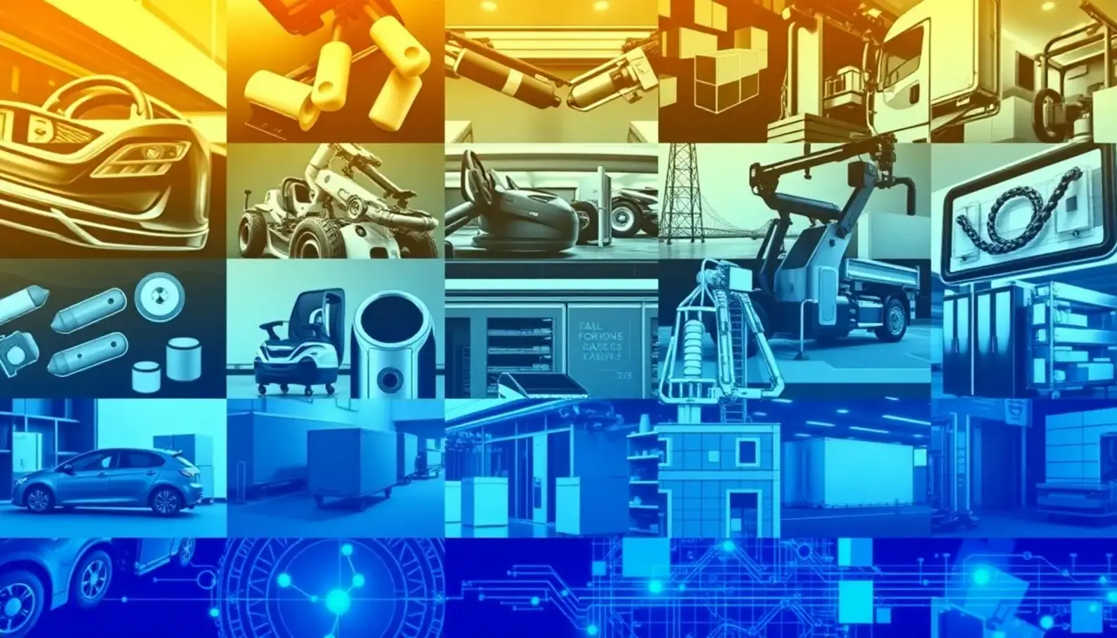 A modern supply chain hub showcasing AI-driven automation and logistics.