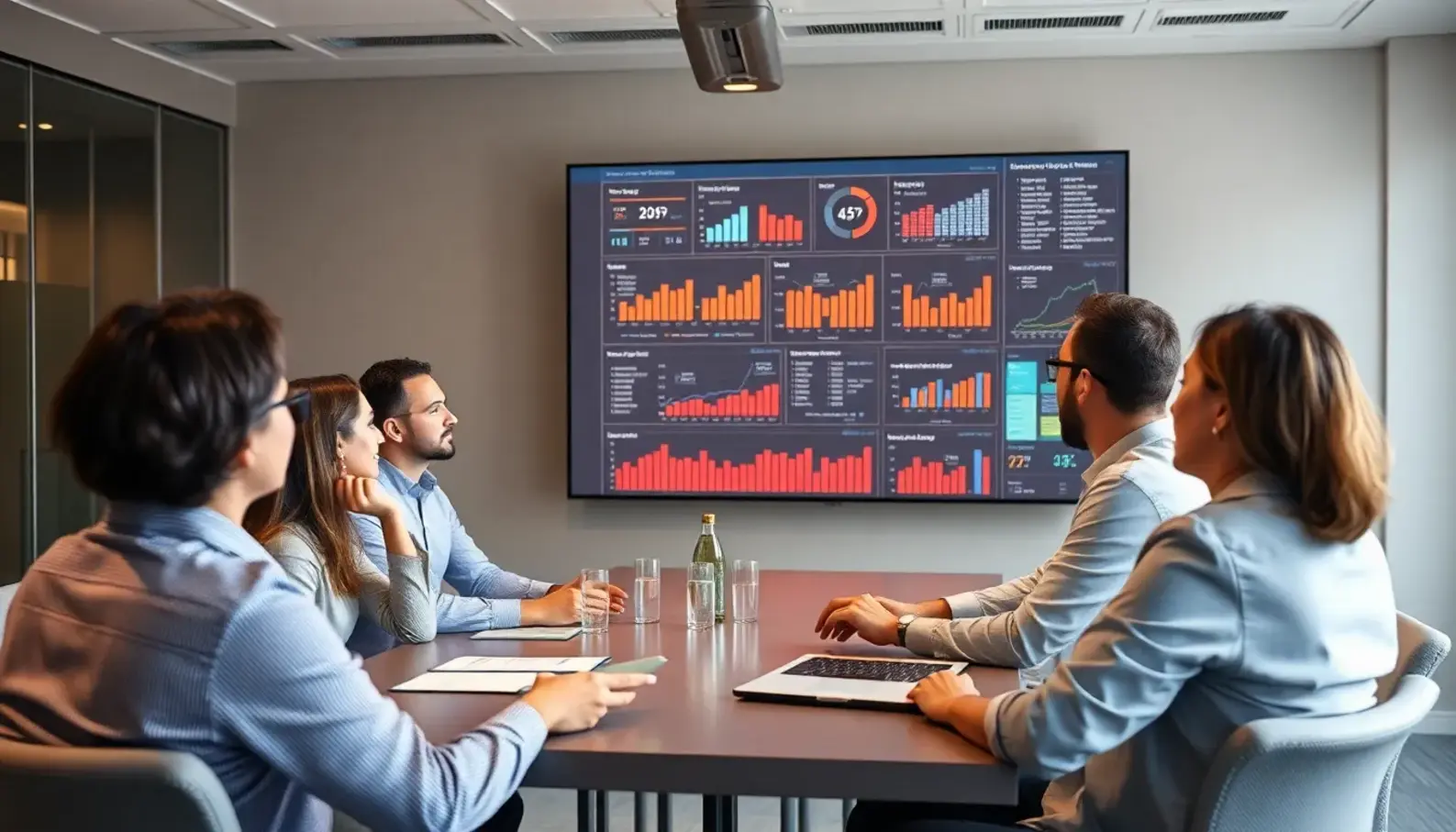 A digital control room showcasing AI applications in supply chain monitoring.