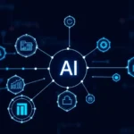 An image showcasing AI technologies as integral to supply chain evaluation, emphasizing innovative data management and analytics.