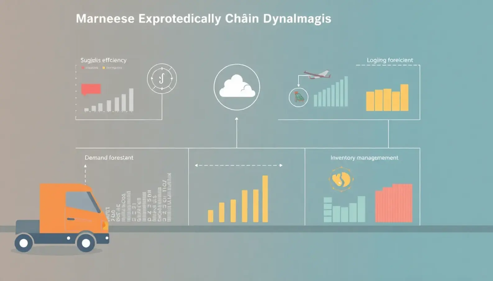 AI applications in supply chain analytics showing improvements in logistics and forecasting.