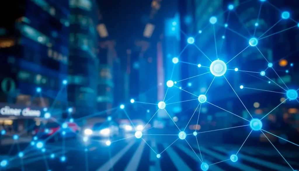 An artistic illustration representing the influence of AI on supply chain risk management.
