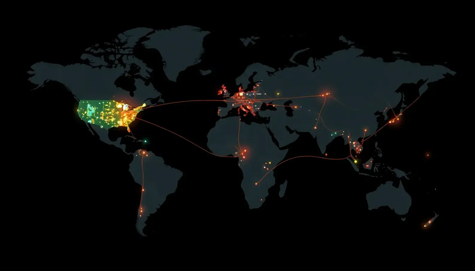 A visual representation of the global interconnected supply chain with highlighted risk factors.