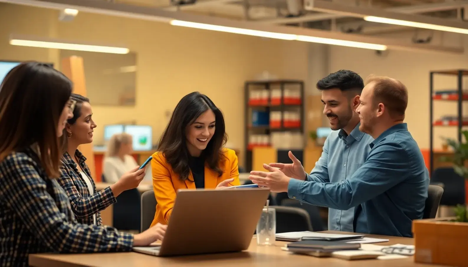 A futuristic office setting where predictive analytics is employed for supply chain evaluation.