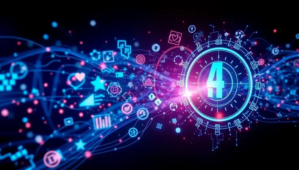 A graphic illustrating AI's impact on healthcare analytics.