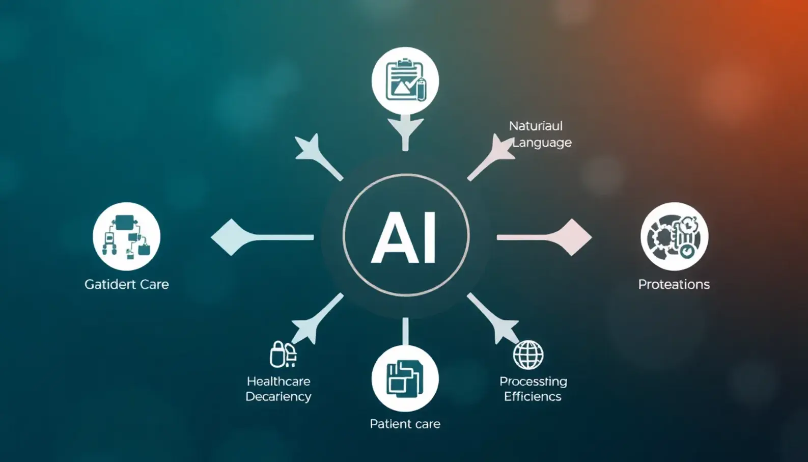 Schematic representation of AI technologies in healthcare analytics integration.