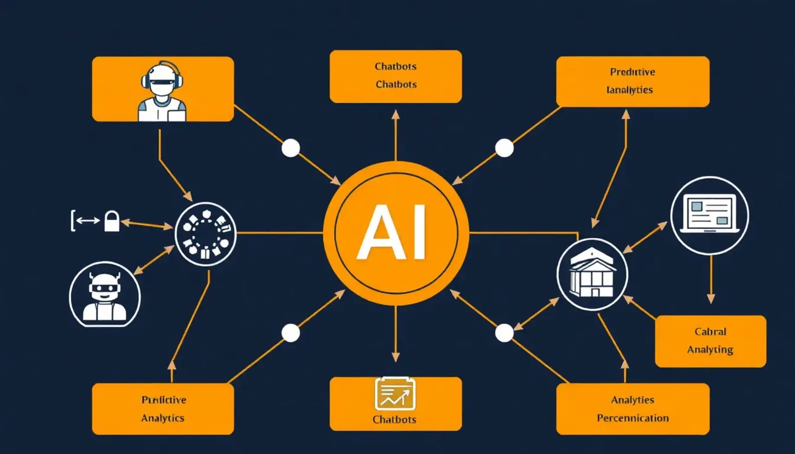 Representation of a supply chain network enhanced by AI communication tools.