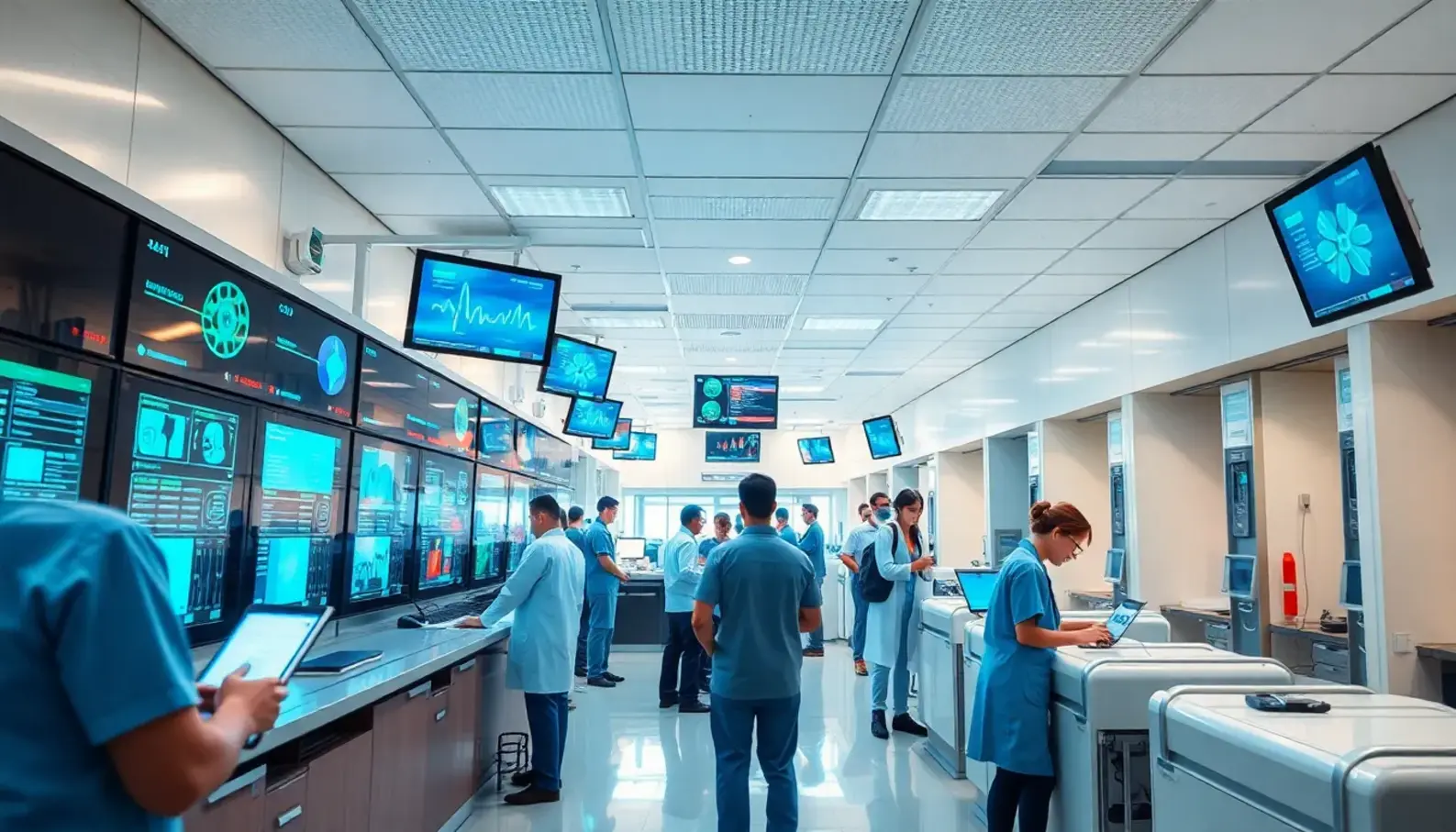 AI algorithms enhancing data analysis in healthcare.
