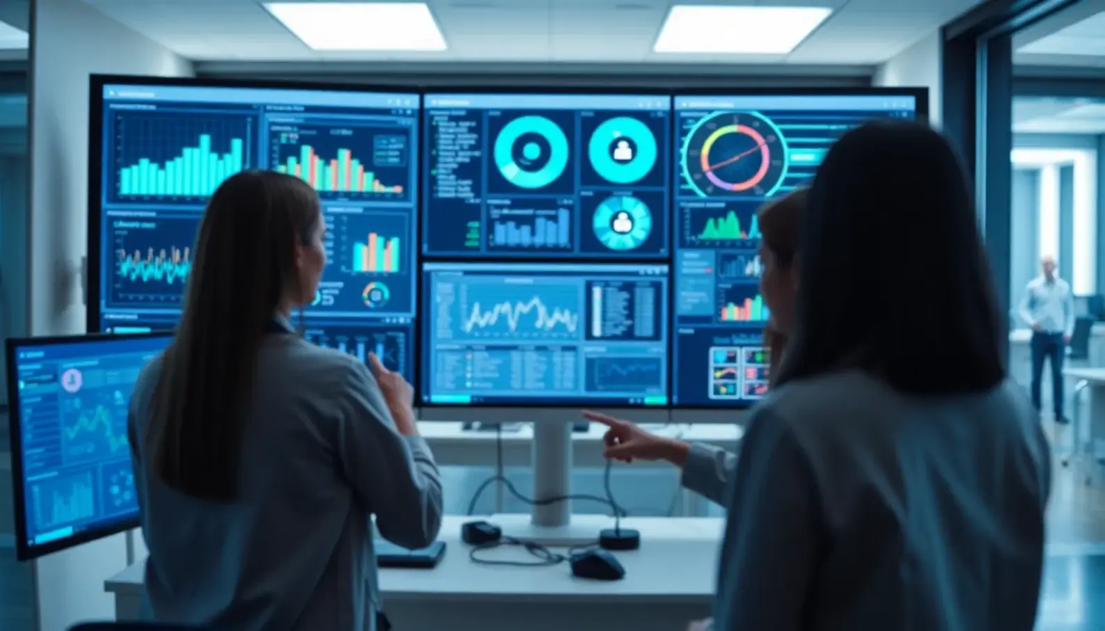 CFOs discussing AI-driven insights for financial strategies.