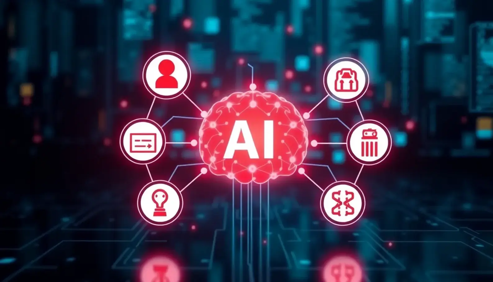 Schematic representation of AI technologies in healthcare analytics integration.