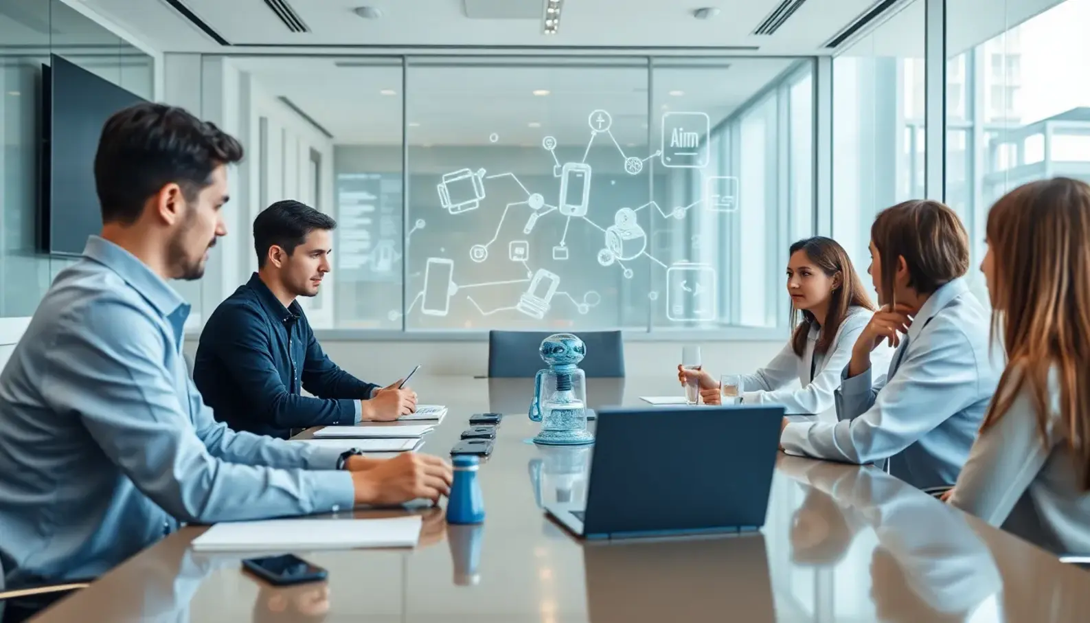 CFO analyzing predictive AI analytics for financial decision-making.