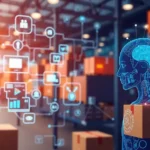 Conceptual image illustrating the future of supply chain communication with AI.
