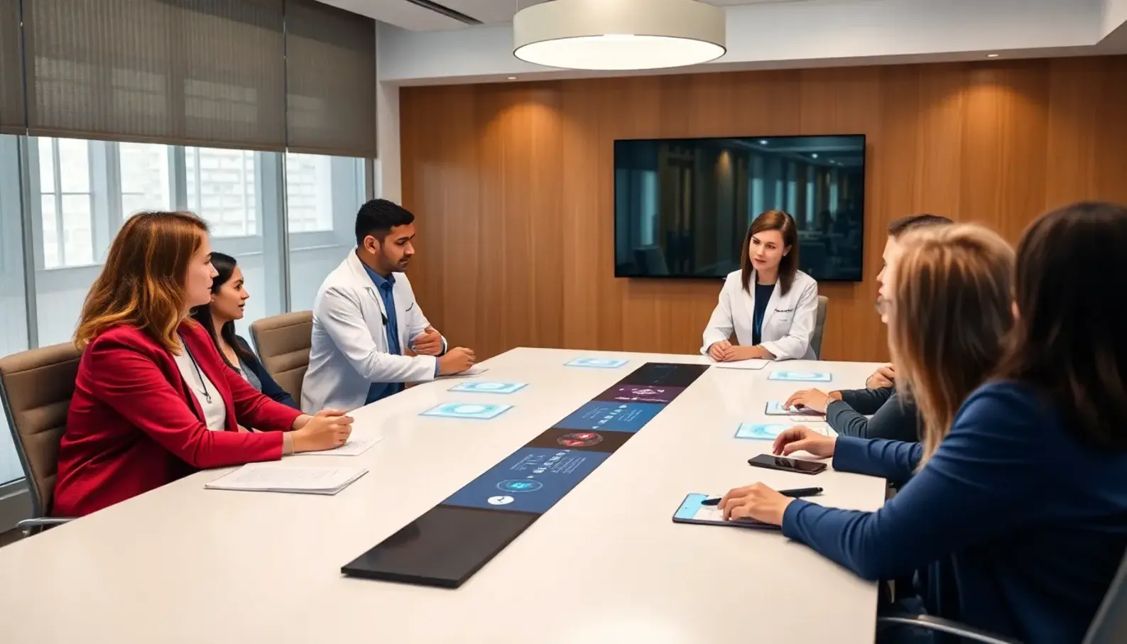 A healthcare professional utilizes AI analytics for enhanced patient care.