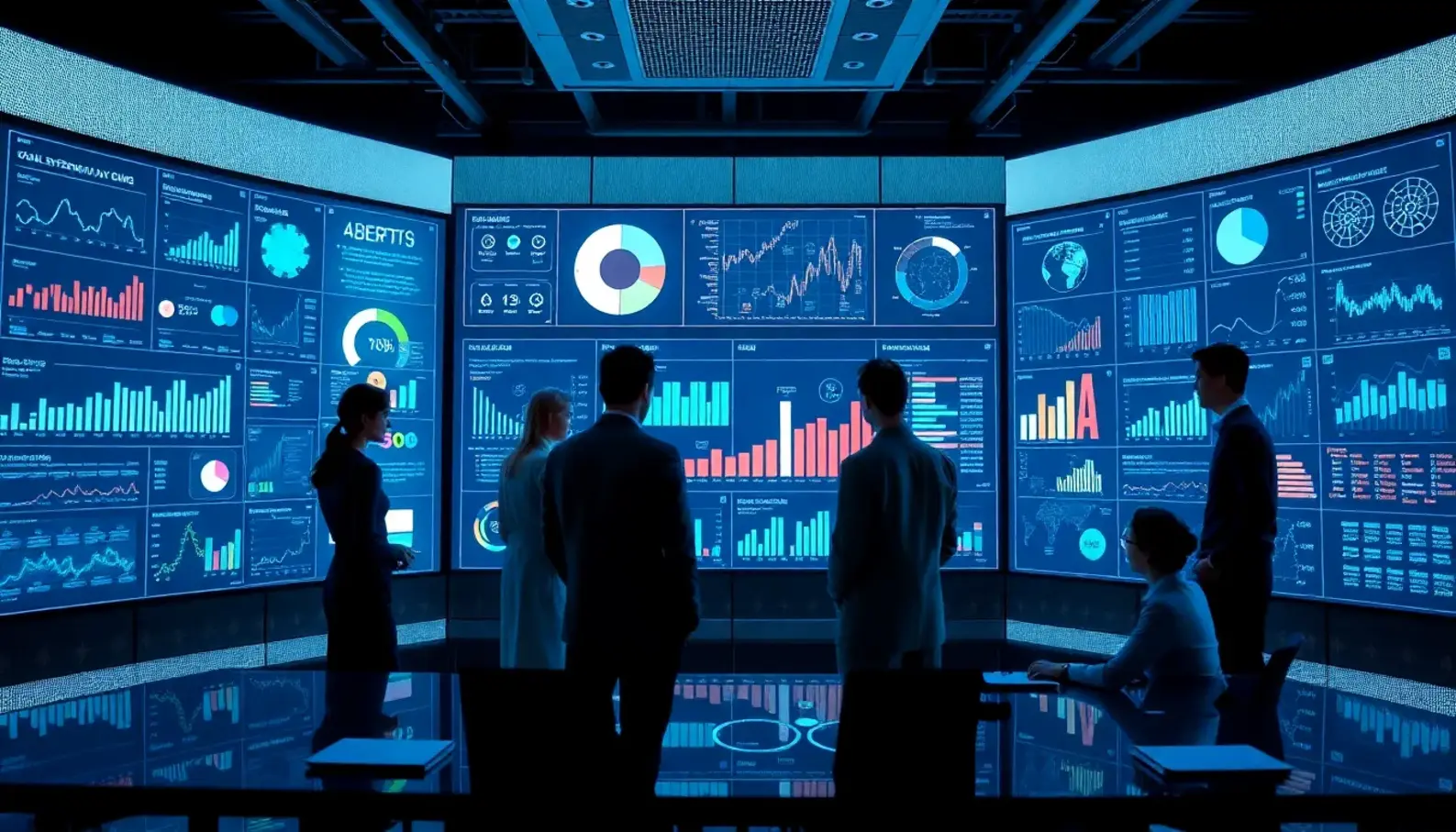 Specialists collaborating with AI tools for enhanced supply chain reporting.
