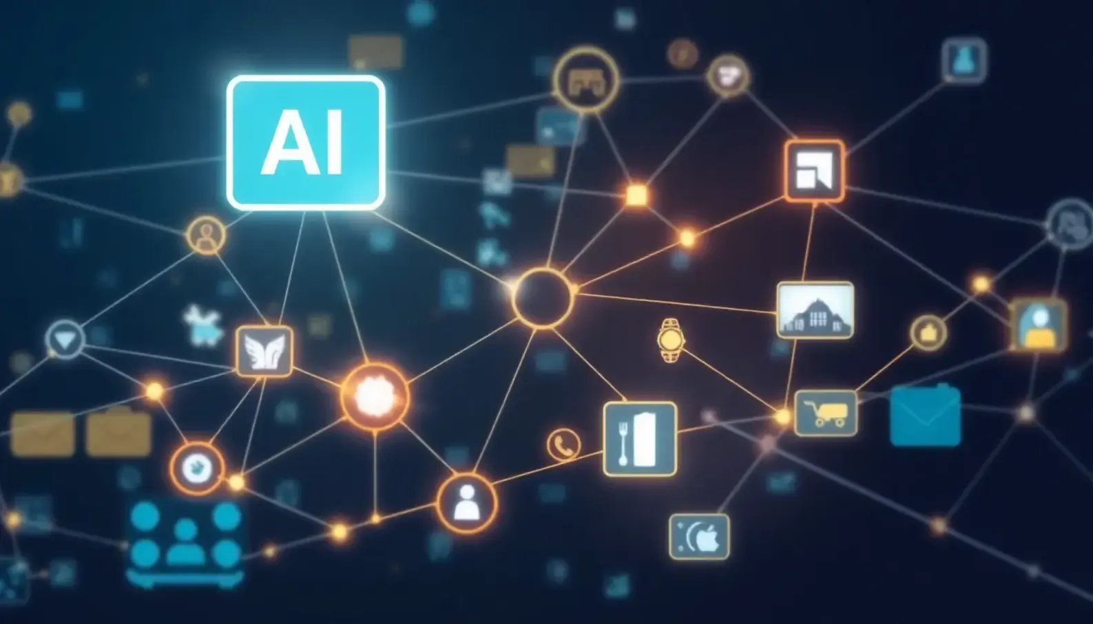 Representation of a supply chain network enhanced by AI communication tools.