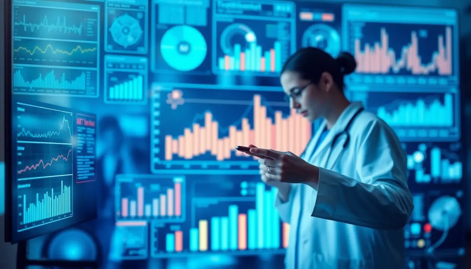 AI analyzing healthcare data to discover vital insights.