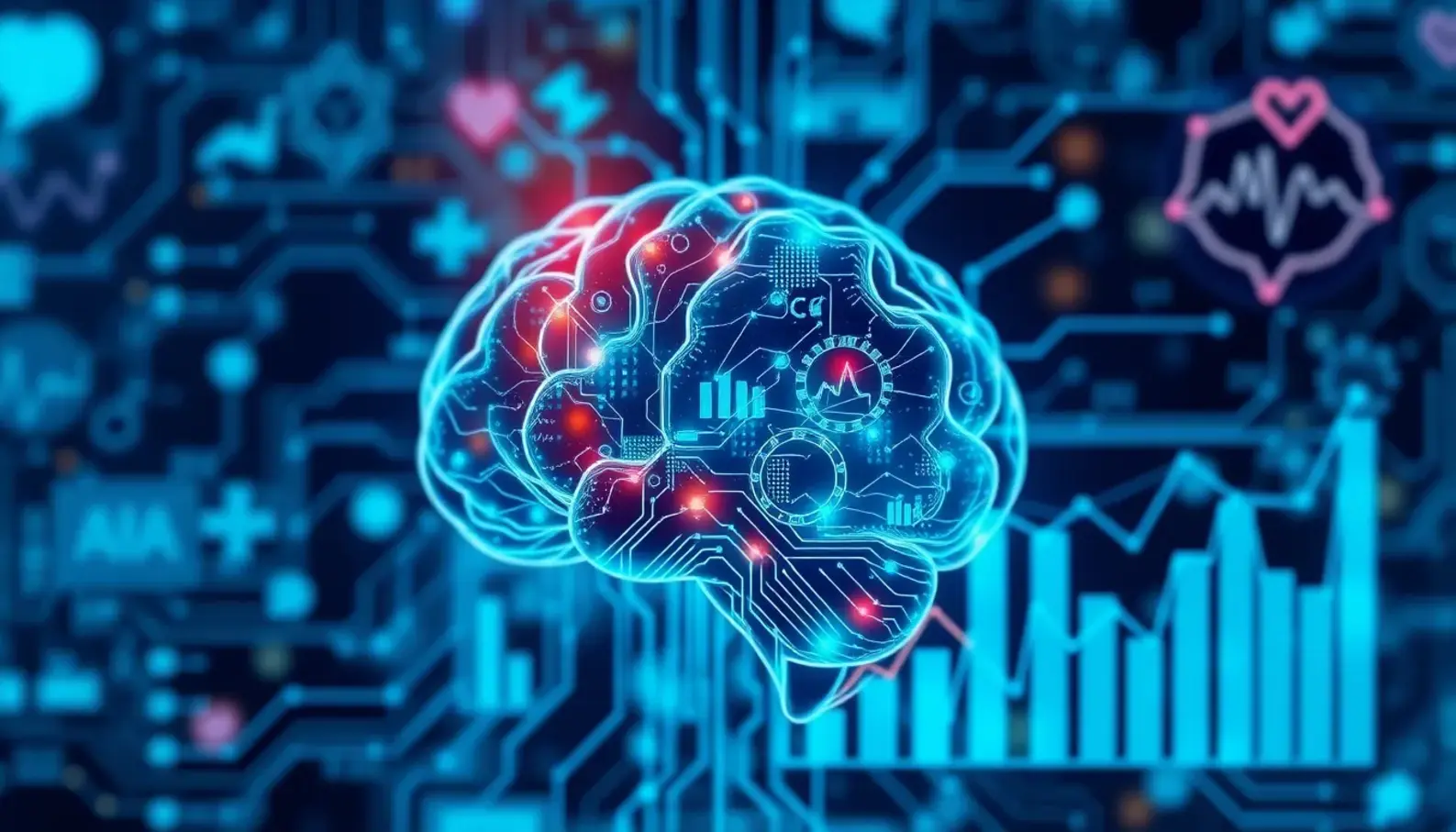 AI analyzing healthcare data trends for better patient outcomes.