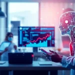 An illustration depicting the integration of AI in healthcare analytics, highlighting data management and patient care.