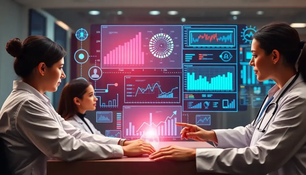 Comprehensive visual depiction of the role of AI in enhancing healthcare analytics.
