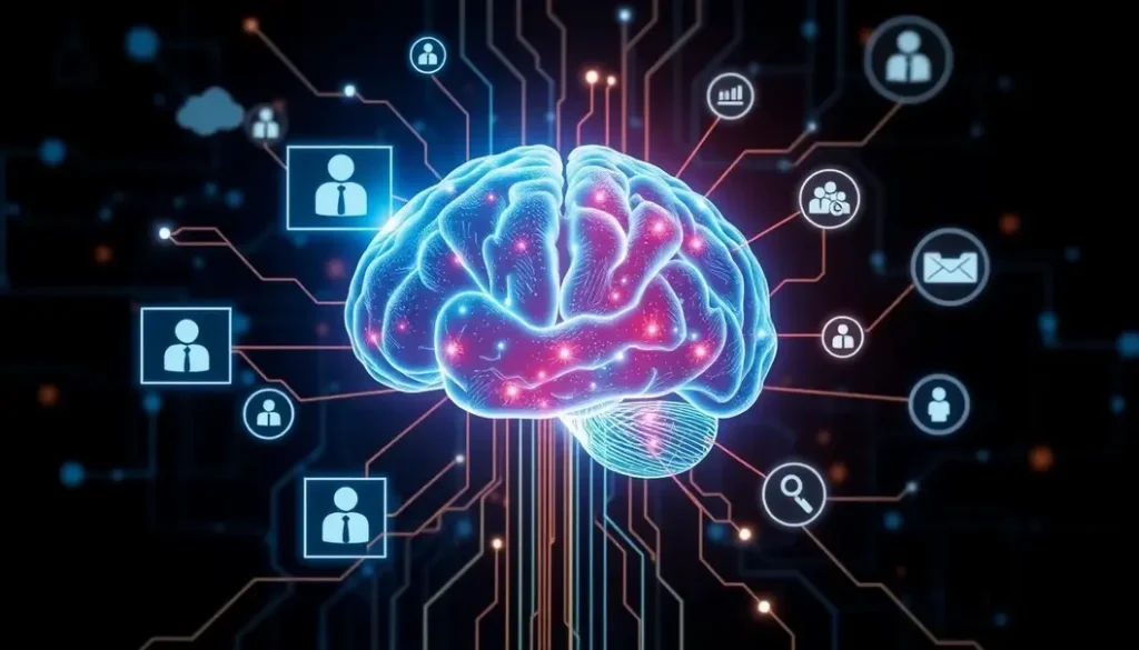 Digital brain symbolizing AI's role in transforming healthcare analytics and risk management.